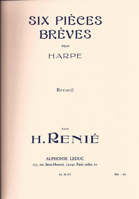 Six Pieces Breves Renie Atlanta Harp Center LLC