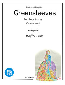 Greensleeves for four harps arr. by Kaffee Peck - PDF Download