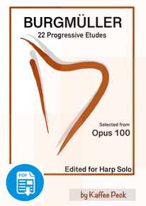 Burgmuller Etudes for Harp arr. by Kaffee Peck - PDF Download