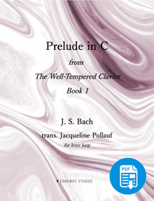 Bach Prelude in C Major (for lever harp) arr. by Jacqueline Pollauf - PDF Download
