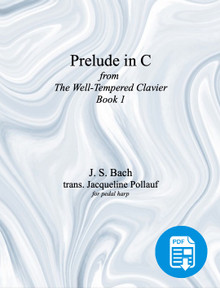 Bach Prelude in C Major (for pedal harp) arr. by Jacqueline Pollauf - PDF Download