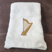 Embroidered Harp Hand Towel
