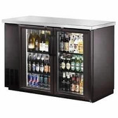 Back Bar Cooler, Glass Door,48" with Stainless Steel Top and LED Lighting