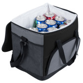 Insulated Cooler / Hot or Cold Sandwich Bag with Adjustable Shoulder Strap-Black Soft-Sided 24 Can 