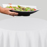 72" Round White 100% Polyester Hemmed Cloth Table Cover