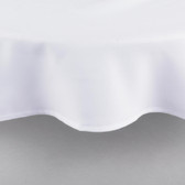 54" Round White 100% Polyester Hemmed Cloth Table Cover