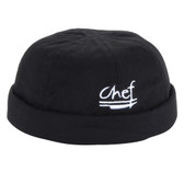 Chef Revival H060BK Black 100% Cotton Chef Beanie w/ White Logo
