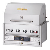 Crown Verity BI-30PKG Natural Gas 30" Stainless Steel Built In Outdoor BBQ Grill / Charbroiler with Roll Dome Package