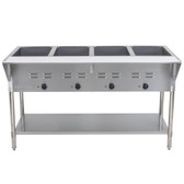 Four Pan Open Well Electric Steam Table with Undershelf - 208/240V, 3000W-ServIt EST-4WE 