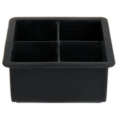 Black Silicone 4 Compartment 2" Cube Ice Mold with Lid-American Metalcraft SMC4 