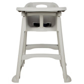 Gray Polypropylene Stackable Restaurant High Chair with Tray (No Wheels)