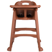 Brown Stackable Plastic Restaurant High Chair with Tray (No Wheels)