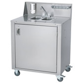 Double Bowl Cold Water Portable Hand Sink Cart-Crown Verity CV-PHS-2C 