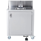 Single Bowl Cold Water Portable Hand Sink Cart-Crown Verity CV-PHS-1C 