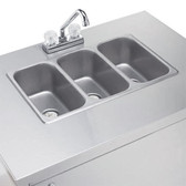 Triple Bowl Cold Water Portable Hand Sink Cart-Crown Verity CV-PHS-3C 