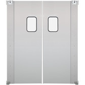 Aluminum Swinging Traffic Door with 9" x 14" Window - 72" x 84" Door Opening-Double 