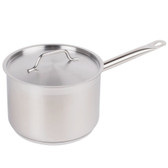Stainless Steel Aluminum-Clad Straight Sided Sauce Pan-Vigor 4.5 Qt. 
