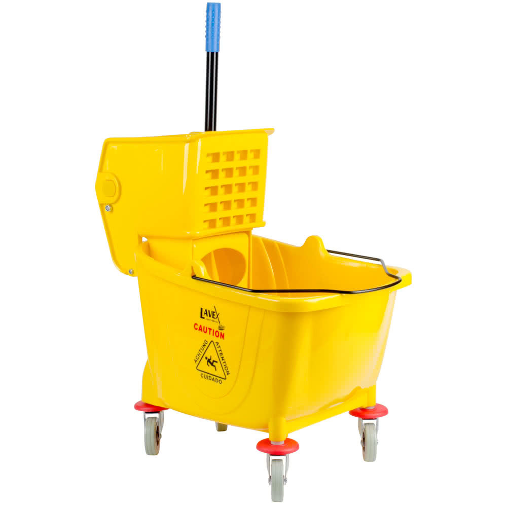 Wet Floor Sign Mop Head Wet Mop Kit with 36 Qt and Handle Yellow Mop Bucket