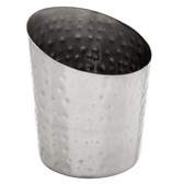 Hammered Stainless Steel Appetizer / French Fry Holder with Angled Top-12 oz. 