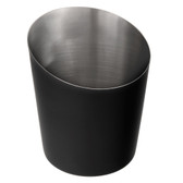 Matte Black Stainless Steel Appetizer / French Fry Holder with Angled Top-12 oz. 