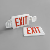 Red LED Exit Sign / Emergency Light Combo with Adjustable Arrows and Ni-Cad Battery Backup 