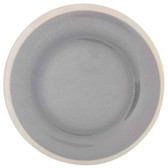 Graham 6 1/2" Round Gray Melamine Plate with Ivory Edge - 12/Case-Thunder Group DM006H 