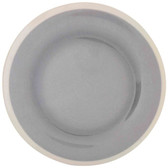 Graham 10 1/2" Round Gray Melamine Plate with Ivory Edge - 12/Case-Thunder Group DM010H 