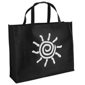 Elkay Plastics Extra-Large Black Non-Woven Reusable Shopping Bag - 100/Case