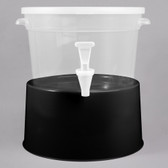 Translucent Beverage Dispenser with Black Base-Round 3 Gallon 