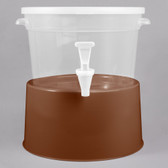 Translucent Beverage Dispenser with Brown Base-Round 3 Gallon 