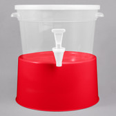 Translucent Beverage Dispenser with Red Base-Round 3 Gallon 
