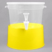 Translucent Beverage Dispenser with Yellow Base-Round 3 Gallon 