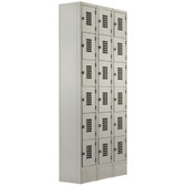 Triple Column Eighteen Door Locker with Perforated Doors - 36" x 12"-Winholt WL-618 
