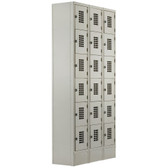 Winholt WL-618/15 Triple Column Eighteen Door Locker with Perforated Doors - 36" x 15"