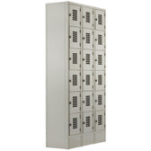 Triple Column Eighteen Door Locker with Perforated Doors - 36" x 18"-Winholt WL-618/18 