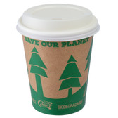 Kraft Paper Hot Cup and Lid - 100/Pack-Eco 8 oz. 