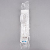 Medium Weight Wrapped Plastic Cutlery Pack with Napkin and Salt / Pepper Packets - 250/Case-White
