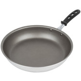 Vollrath 67812 Wear-Ever 12" Aluminum Non-Stick Fry Pan with PowerCoat2 Coating and Black TriVent Silicone Handle