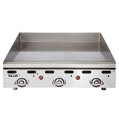 Vulcan MSA36-102 36" Countertop Liquid Propane Griddle with Snap Action Thermostatic Controls - 81,000 BTU