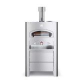 Alfa Qubo With Stand Silver Colour- Gas Only Stainless Steel FXQ90U-MINX-T(OVEN) & BFQB90-INX(BASE)