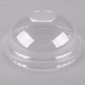 Clear Round Dome Frozen Yogurt Lid With No Hole - 1000/Case-8 / 12 oz. 