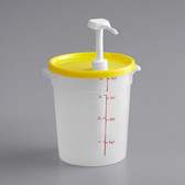 Condiment Pump Kit & 4 Qt.  with Yellow Lid