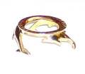 Egg Stand - Bright Gold Finish #652 - Dolphins