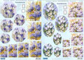 3-D Pre-cut Pyramid Purple & White Flowers