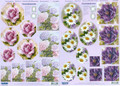 3-D Pre-cut Pyramid Purple & Pink Flowers