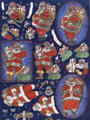 Metallic 3-D Pre-cut Jolly Santas