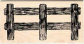 Rubber Stamp (wood mount) - Country Fence