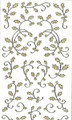 Outline Holly Flourish - Gold Glitter/Silver Outline