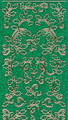Outline Holly Flourish - Green Glitter/Gold Outline