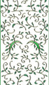 Outline Leaf Flourish - Green Glitter/Gold Outline